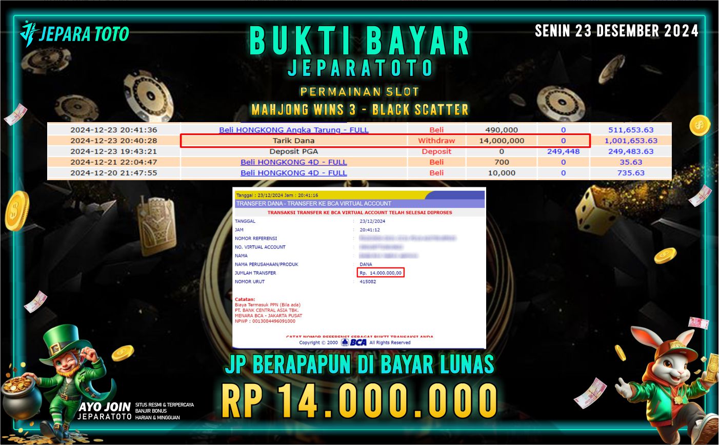 BUKTI KEMENANGAN SLOT MAHJONG WINS 3 – BLACK SCATTER MEMBER JEPARATOTO