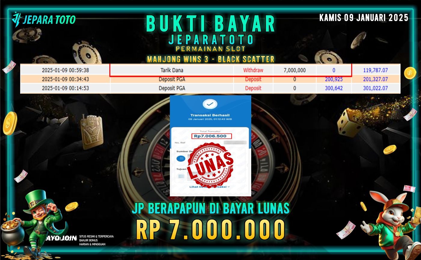 BUKTI KEMENANGAN SLOT MAHJONG WAYS 3 BLACK SCATTER MEMBER JEPARATOTO