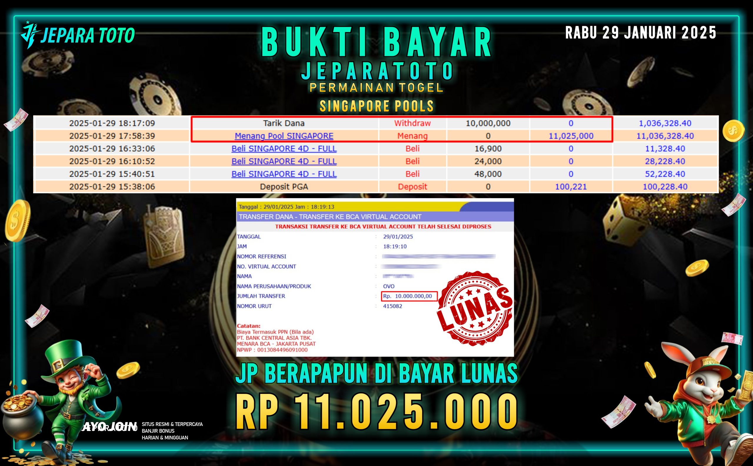 BUKTI KEMENANGAN TOGEL SINGAPORE POOLS MEMBER JEPARATOTO