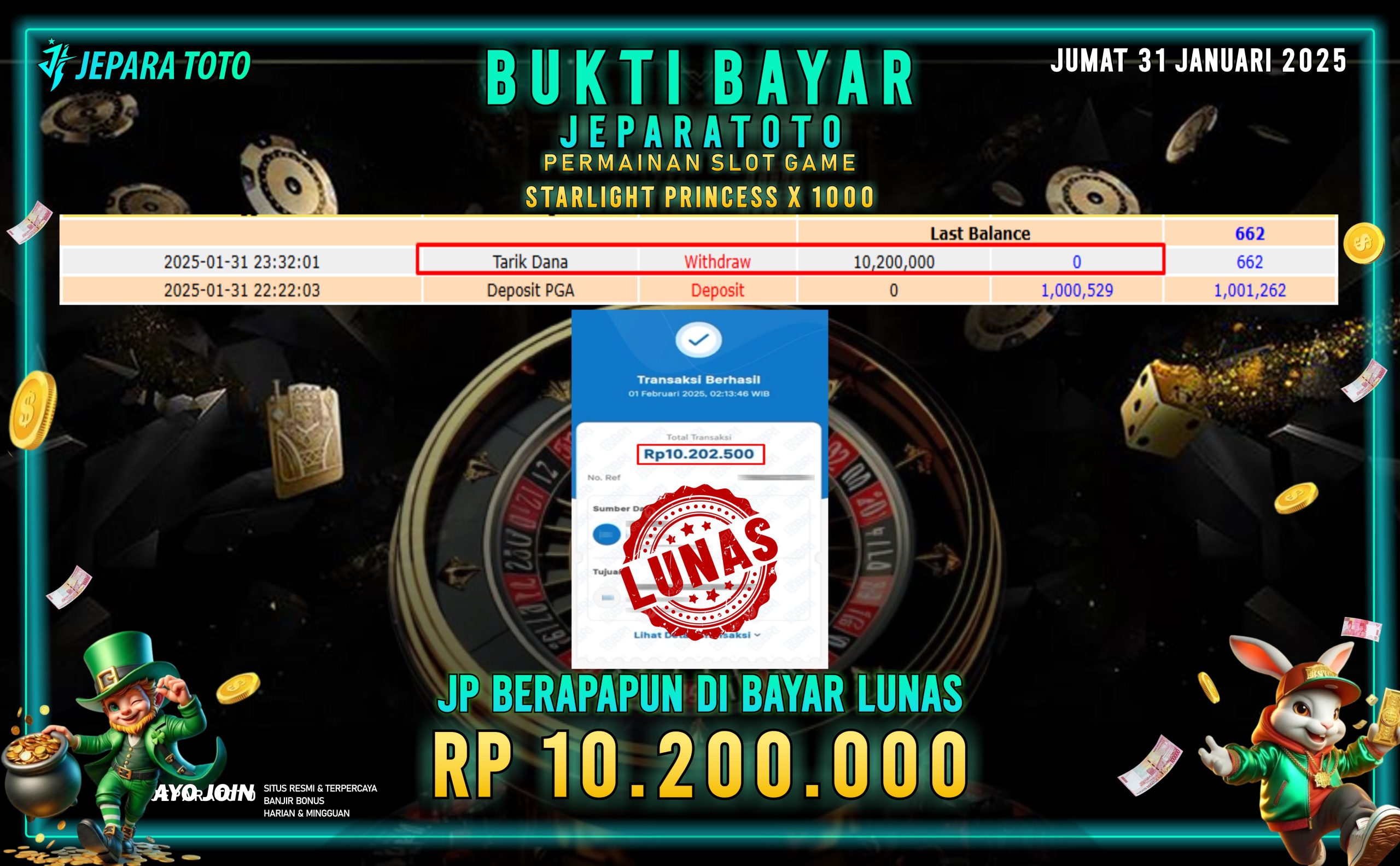 BUKTI KEMENANGAN SLOT GAME STARLIGHT PRINCESS X1000 MEMBER JEPARATOTO